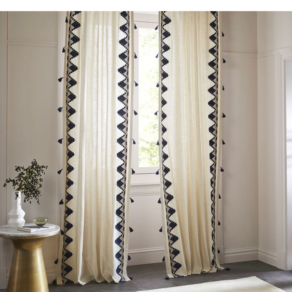 West Elm Embroidered Curtains